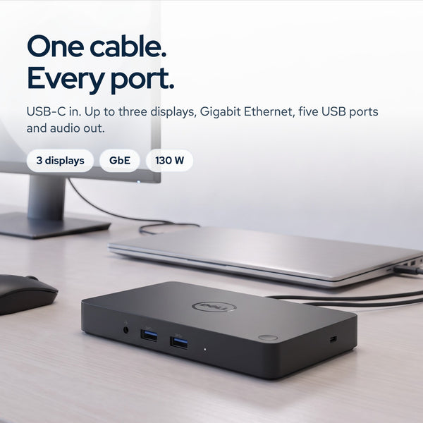 Dell WD15 USB-C Docking Station with HDMI, DisplayPort, Ethernet and USB Ports f: On the desk