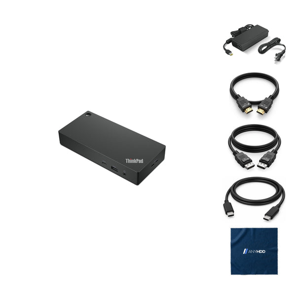 Lenovo ThinkPad Universal USB-C Docking Station 40AY0090US with 90W Adapter, HDM: What's in the box