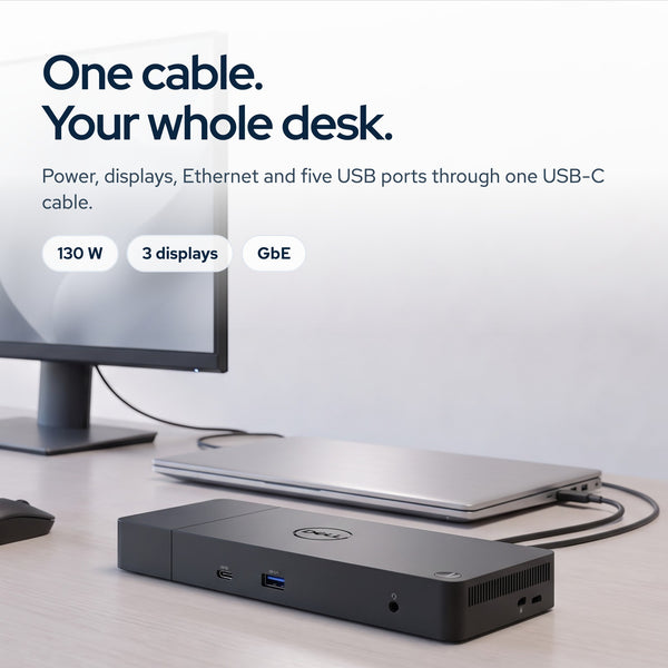 Dell WD19 USB-C Docking Station Bundle (180W Adapter Included) with HDMI, Displa: On the desk