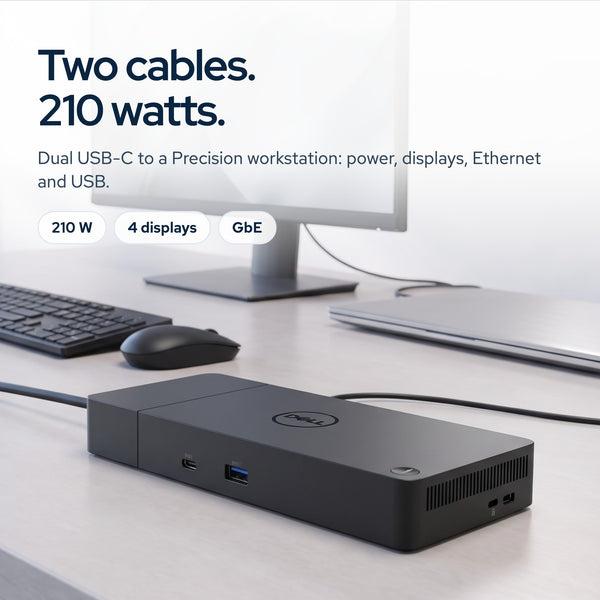 Dell Performance Dock WD19DCS USB-C Docking Station with 240W Power Adapter, HDM: On the desk