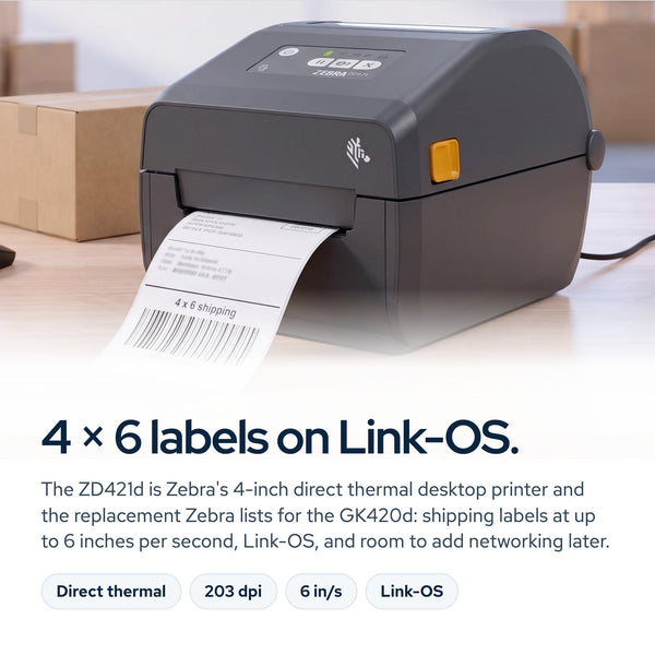 Zebra ZD421 (ZD4A042-D01M00EZ) USB/Bluetooth: On the desk