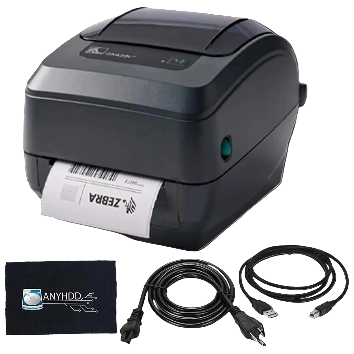 Zebra GK420T Thermal Transfer Desktop Printer for Labels, Receipts, Barcodes, Tags - 1 Year Warranty with Power Cable