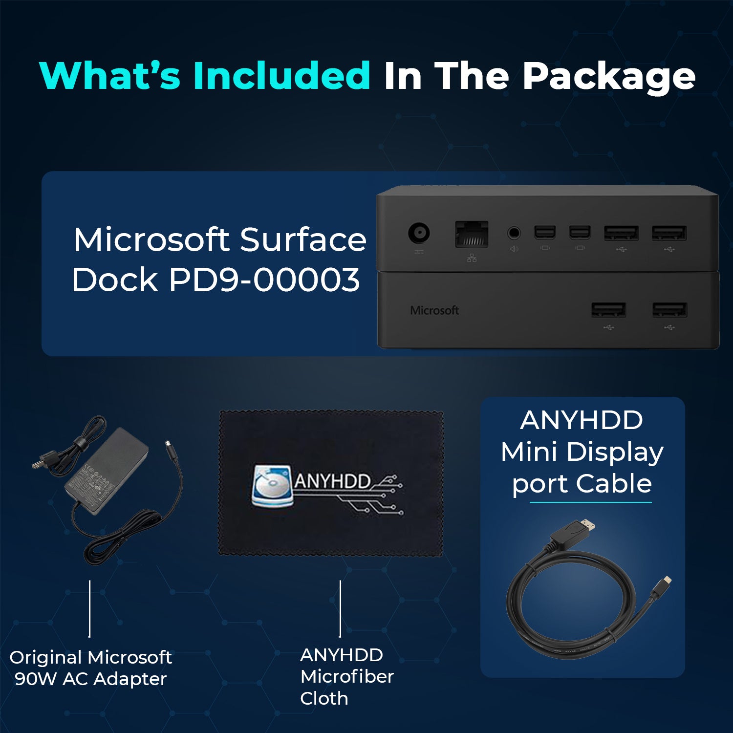 Microsoft Surface Dock PD9-00003 with Multi-Port Connectivity, Ethernet, 4 USB 3.0 & Audio – Desktop Expansion Hub for Surface Devices (Renewed)