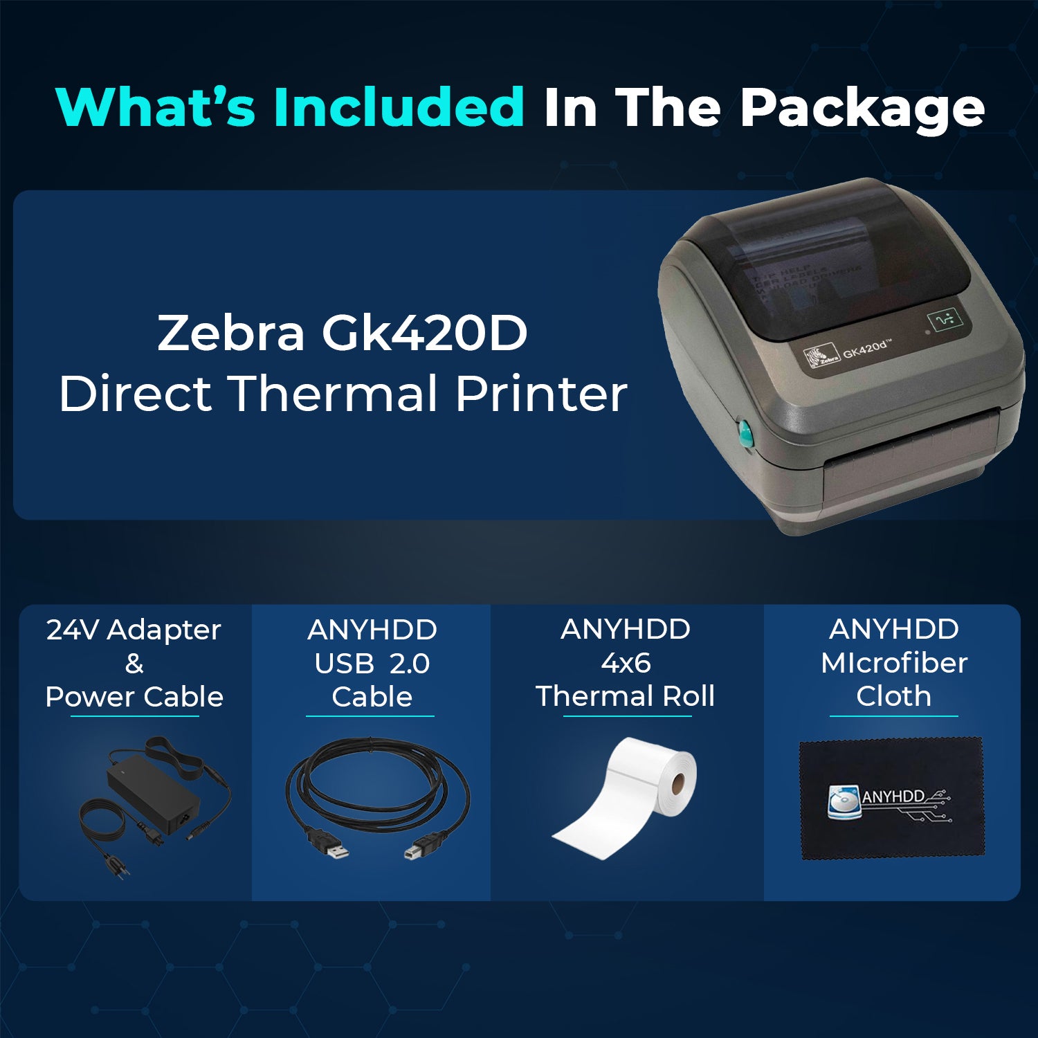 Zebra GK420d Direct Thermal Label Printer GK42‑202510‑000 203 dpi with USB, Serial, Parallel and for Barcodes & Labels