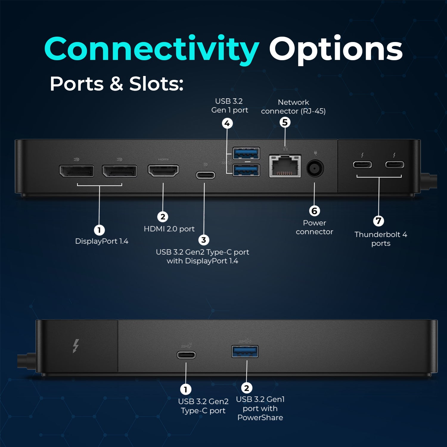 Dell WD22TB4 Thunderbolt 4 Dock Bundle - 40Gbps USB-C/USB-A, 3 Year Warranty with 180W Adapter, Anyhdd HDMI, DP, USB-C Cable & Cloth - Docking Station, Supports Dual/Triple Monitors & 4k Display