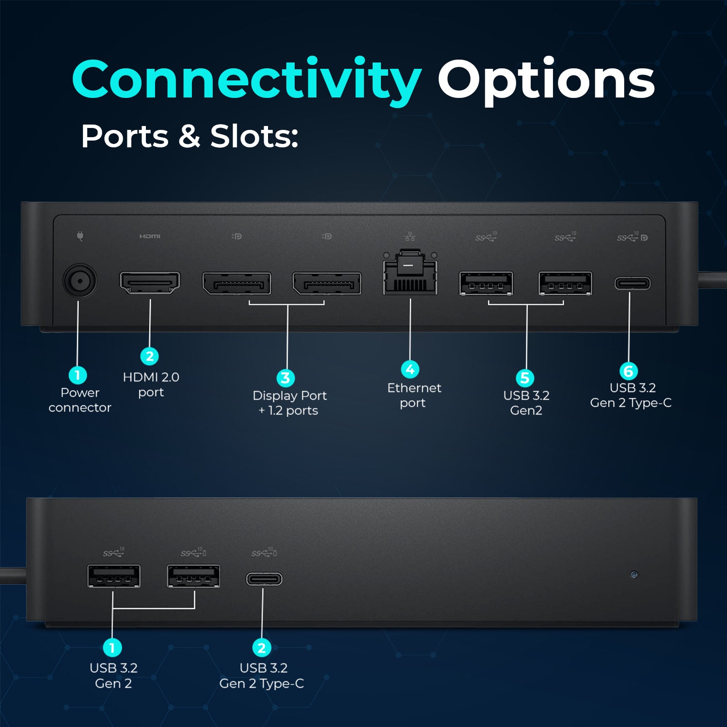 UD22 dell docking station dual monitor bundle usb c usb a universal dell dock for laptops comes with 130w adapter anyhdd hdmi displayport usb c cables cloth supports dual triple 4 monitors