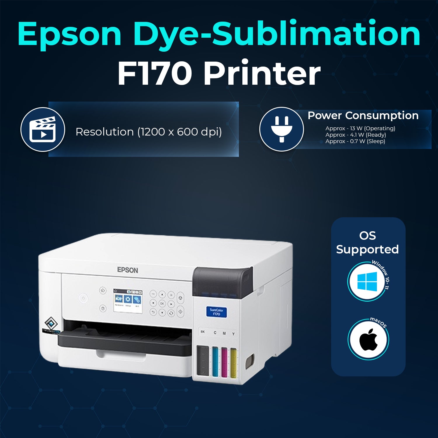 Epson Dye-Sublimation F170 Printer with PrecisionCore Technology