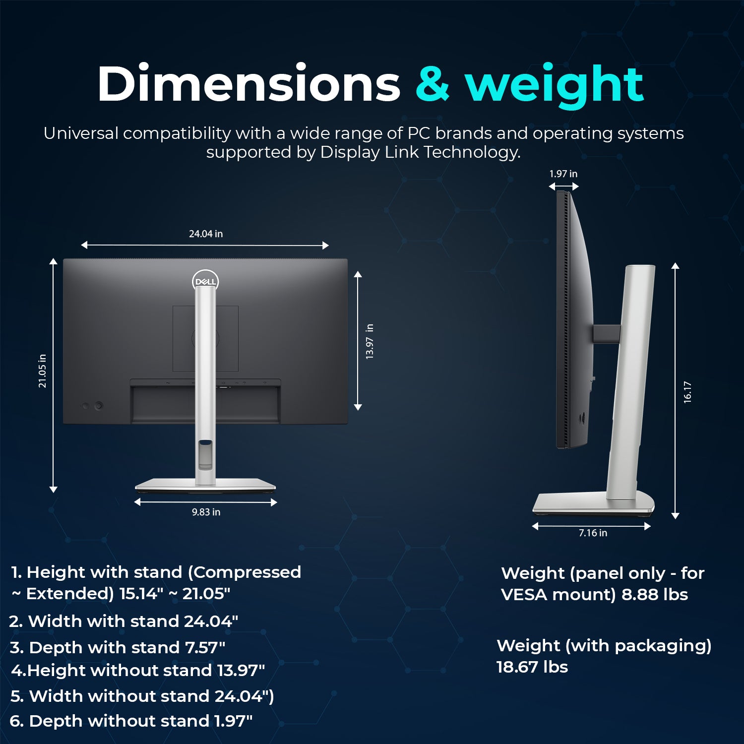 Dell P2725H 27-inch Full HD 1080p IPS Computer Monitor with Adjustable Stand, HDMI & DisplayPort Connectivity