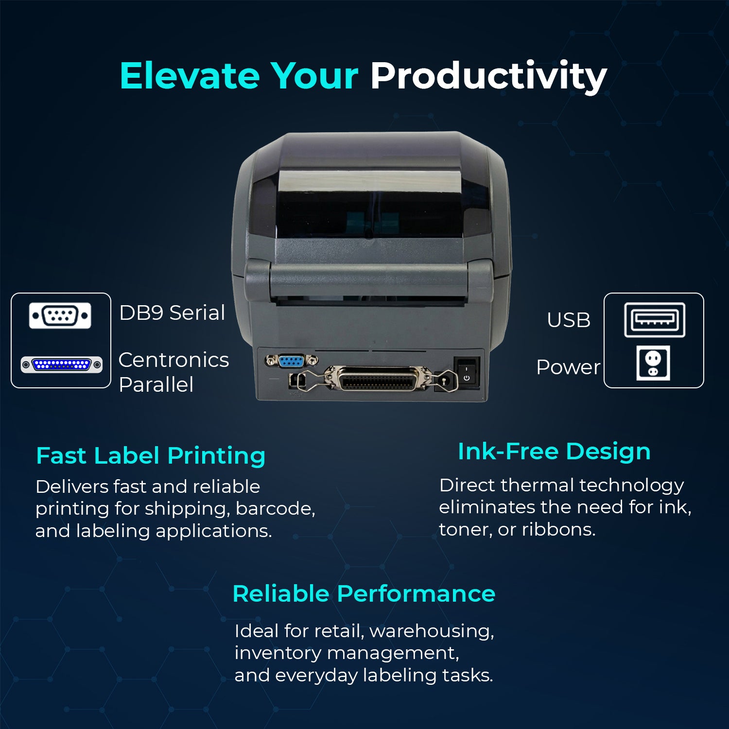 Zebra GK420D Direct Thermal Label Printer Bundle with USB, Serial, Parallel Connectivity for Shipping & Barcodes (Renewed)