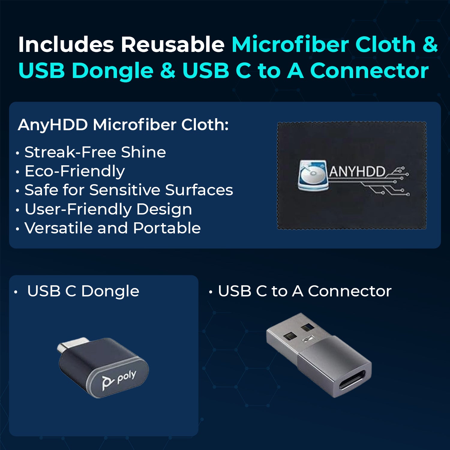 Poly Voyager 4320 UC Wireless Headset with Charge Stand, USB‑C Adapter, USB‑C/A Adapter, Bluetooth 5.2 and Noise‑Canceling Boom Mic