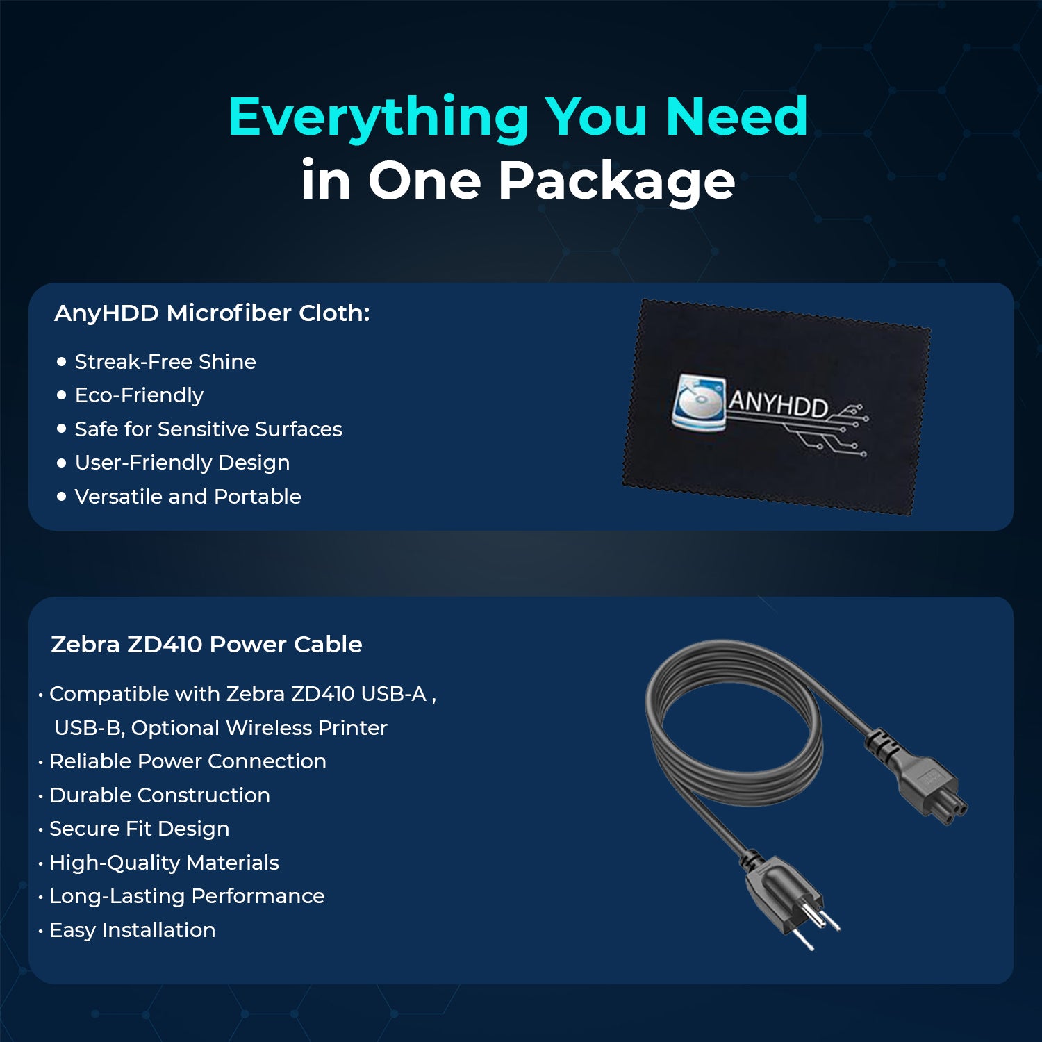 Zebra ZD410 (ZD41022-D01000EZ) Direct Thermal Printer Desktop Monochrome Bundle - USB Connectivity Printer with Power Cable + USB 2.0 Cable + Microfiber Cloth Included (Renewed)