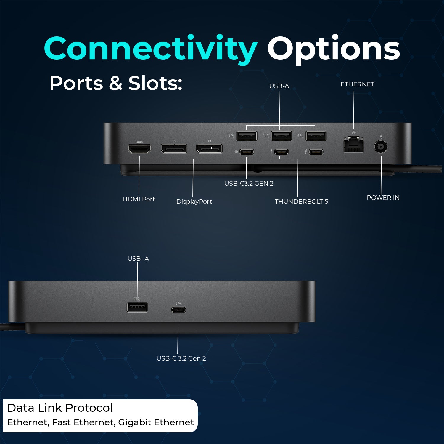 Dell SD25TB4 Pro Thunderbolt 4 Smart Docking Station with 180W Adapter, HDMI, DP, and Multi-Port Connectivity