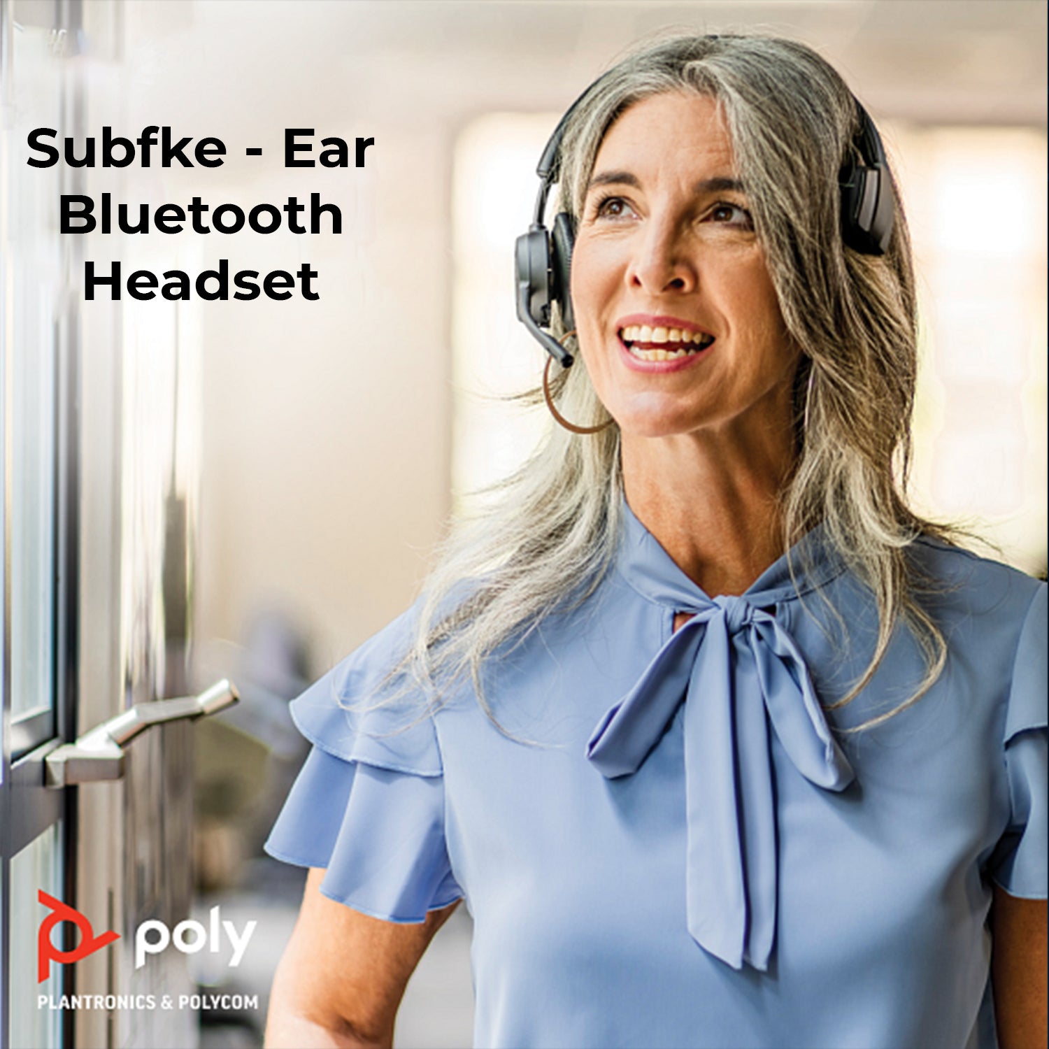 Poly Voyager 4310 UC Wireless Headset with Charging Stand, USB‑A to C Adapter, USB‑C Cable & Microfiber Cloth – Single‑Ear Bluetooth Headset