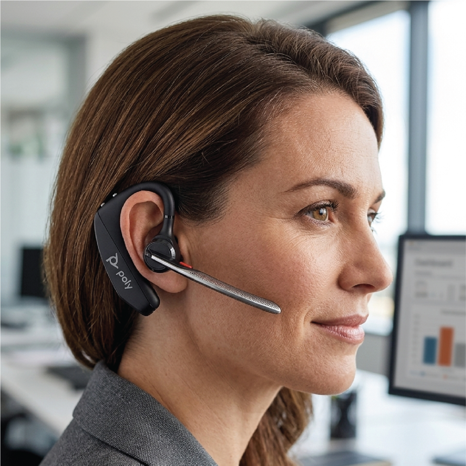 Plantronics Voyager 5200-UC for Bluetooth Headset Earpiece Bundle 206110-101 - for Smartphones, PC, iOS, Mac, Tablet, Incl. Charging Case + Charging Cable + USB Dongle + USB A-C + Microfiber Cloth