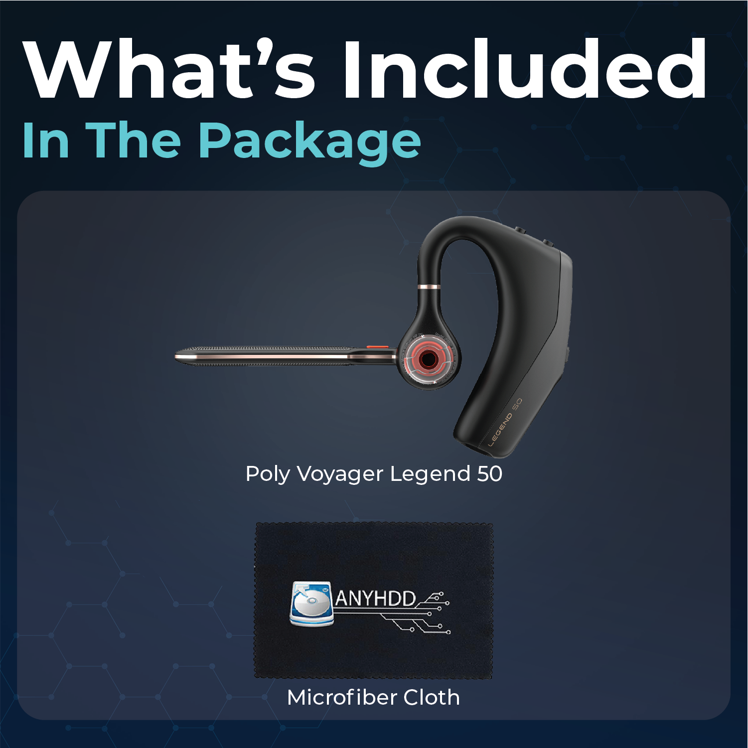 Poly Voyager 50 for Bluetooth Headset - 4 Noise-Canceling Mics, PC, iOS, Mac, Tablet,