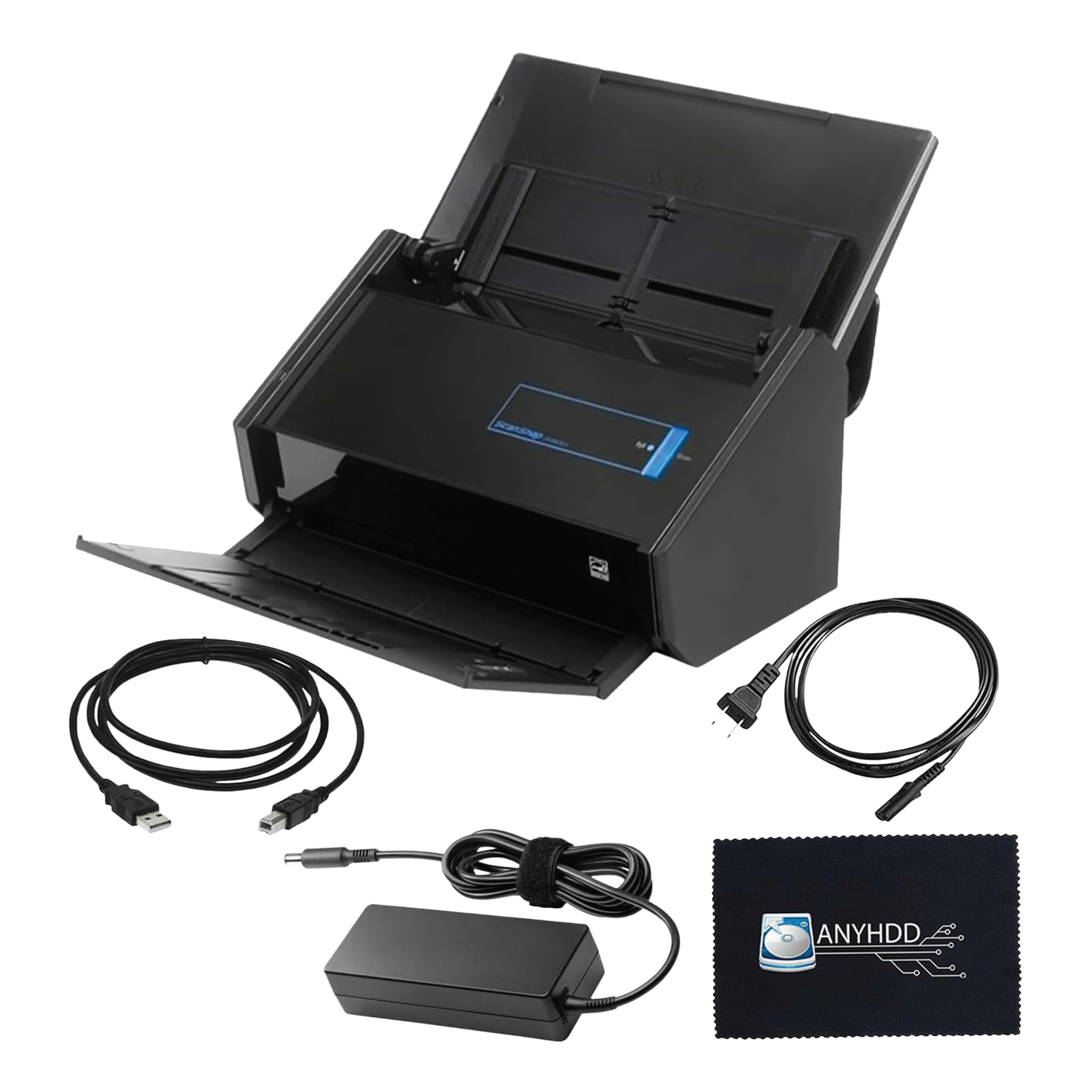 IX500 Scansnap Receipt Scanner - 1 Year Warranty, USB High Speed Cloud Enabled Document & Photo Scanner for Mac & PC - ADF with Duplex Scanning w/ 16V, USB 3.0 Cable, Cloth (Renewed)