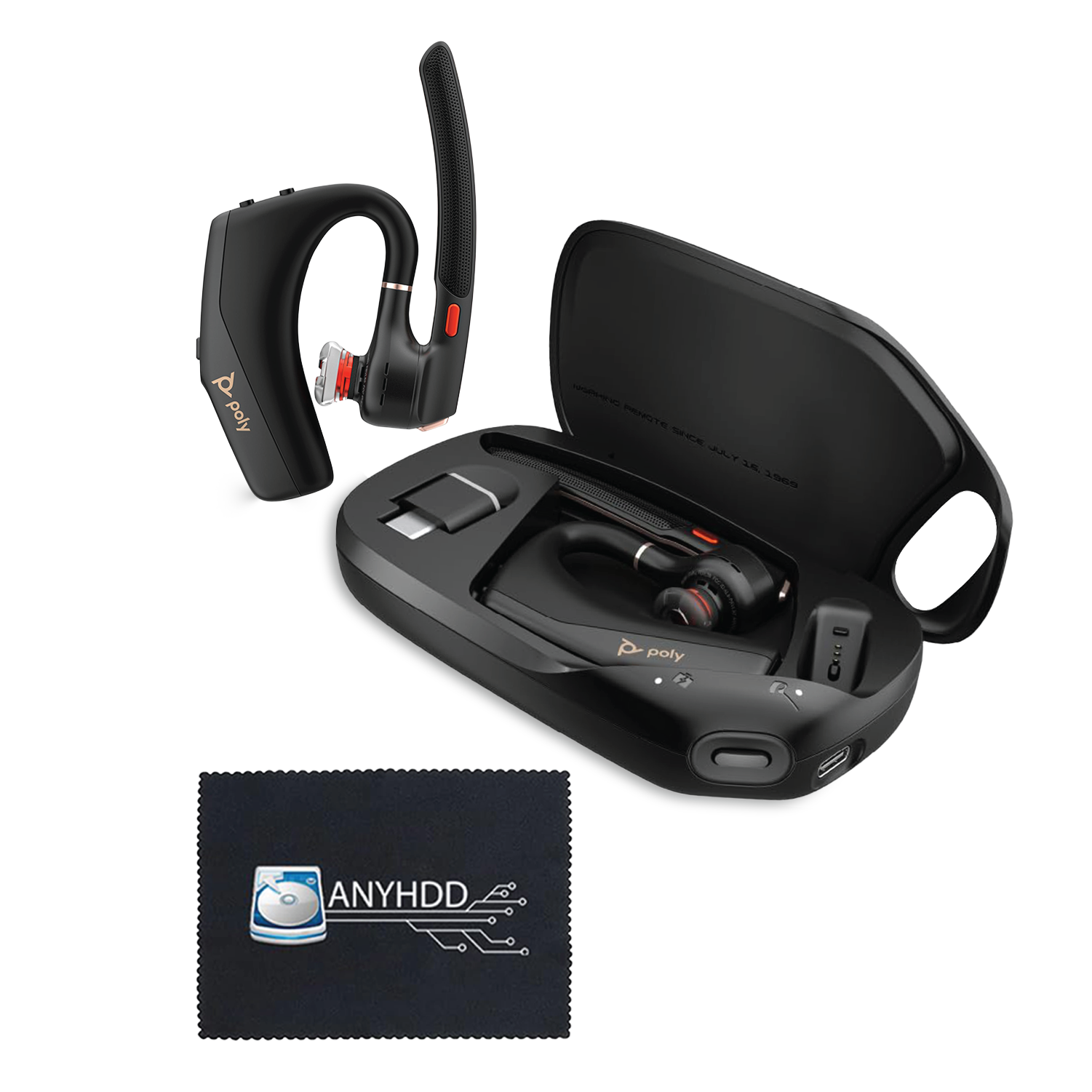 Poly Voyager 50-UC for Bluetooth Headset with Charging Case Noise-Canceling Mics, PC, iOS, Mac, Tablet, Incl.