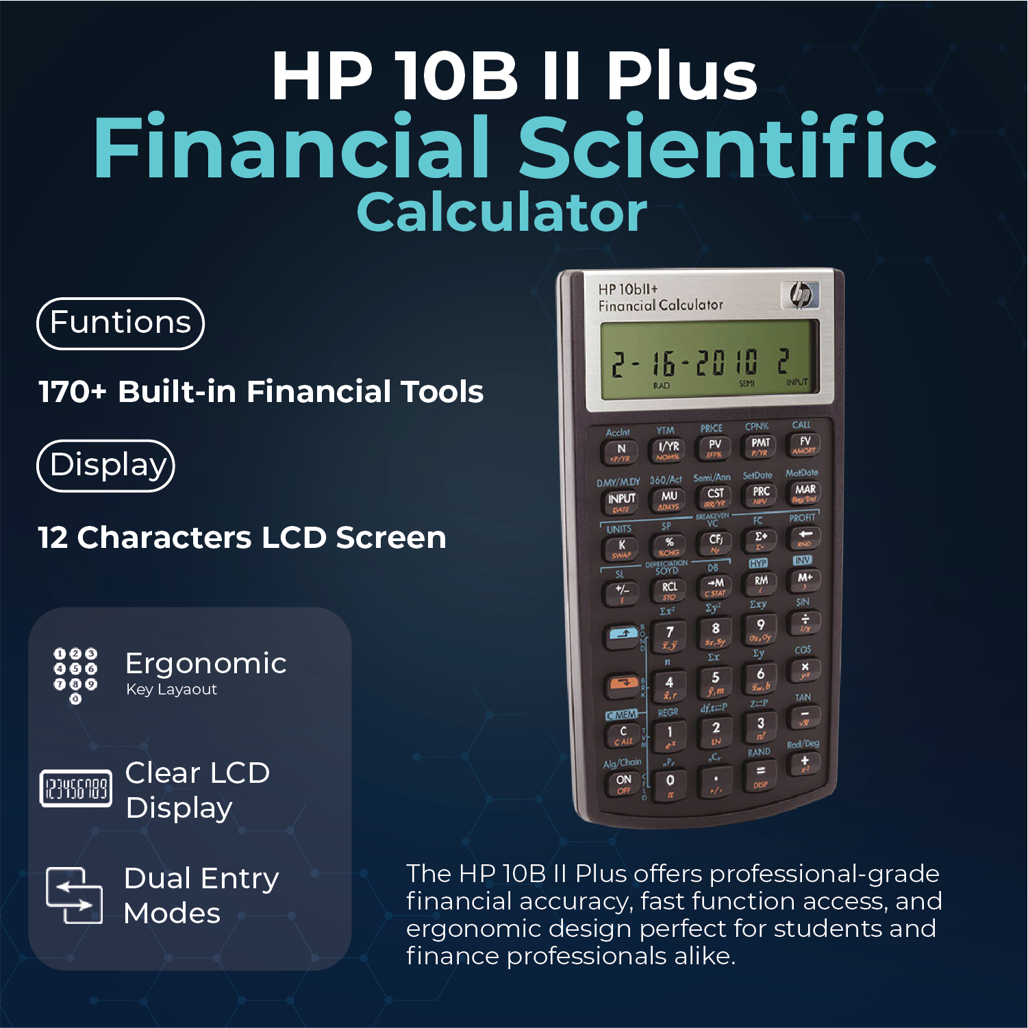 Financial Scientific Calculator for HP 10B II Plus/Hewlett Packard