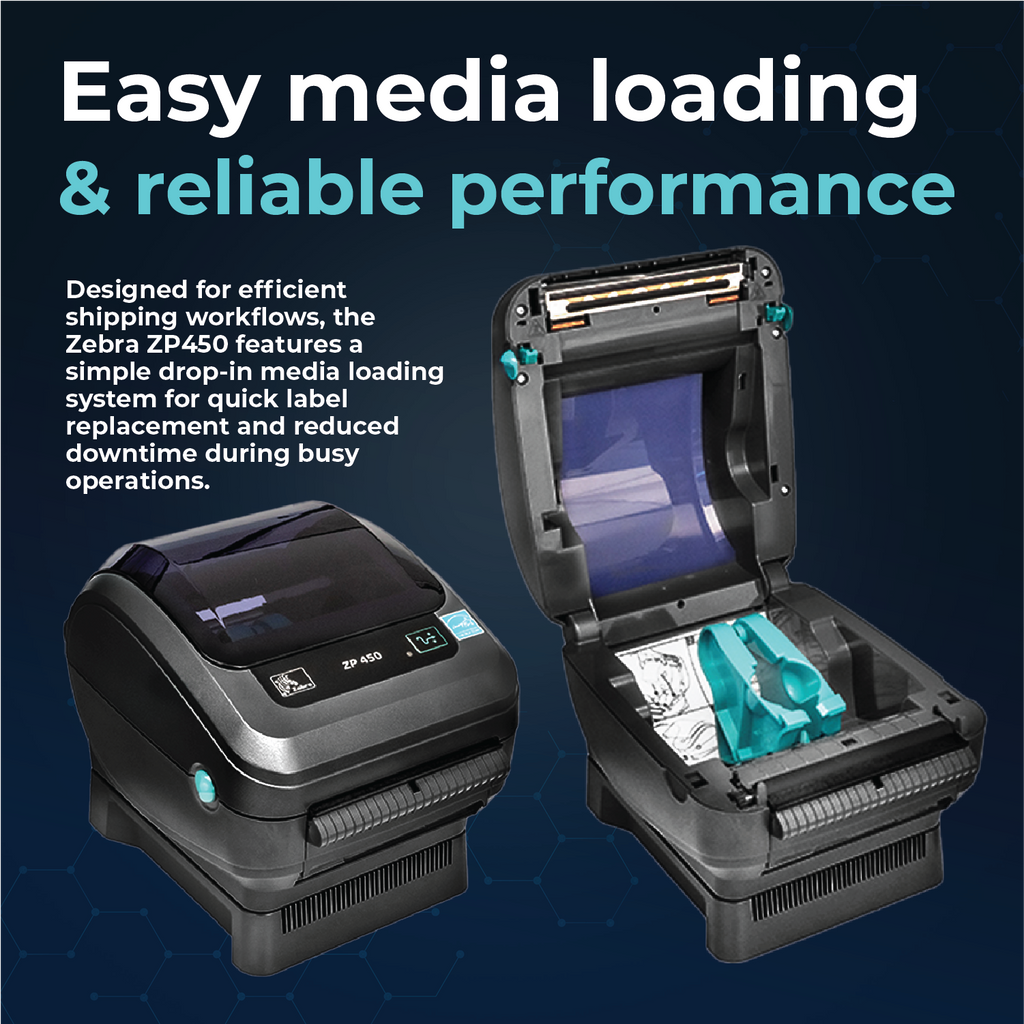 Zebra ZP450 Direct Thermal Barcode Label Printer for Shipping & E-Commerce, High-Speed 4x6 Label Printing