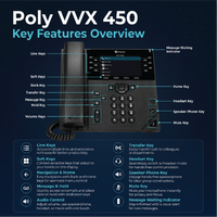 Poly VVX 450 Business IP Phone with Cloth