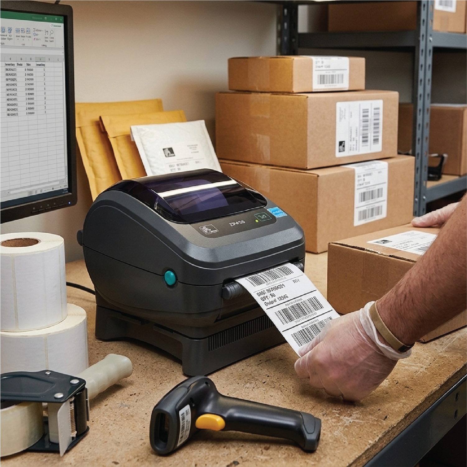 Zebra ZP450 Direct Thermal Barcode Label Printer for Shipping & E-Commerce, High-Speed 4x6 Label Printing