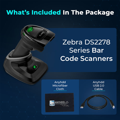 Zebra DS2278 Series Bar Code Scanners Cordless Handheld Bundle Standard Range Barcode Scanner
