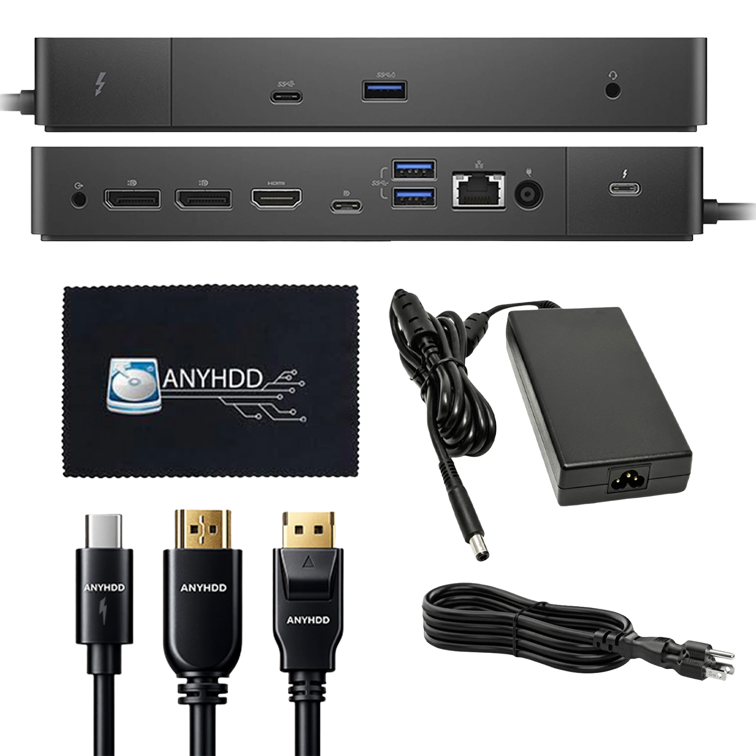 Dell WD19TB Thunderbolt Docking Station with 180W Adapter, HDMI, DP, Thunderbolt Cables & Multi-Port Connectivity