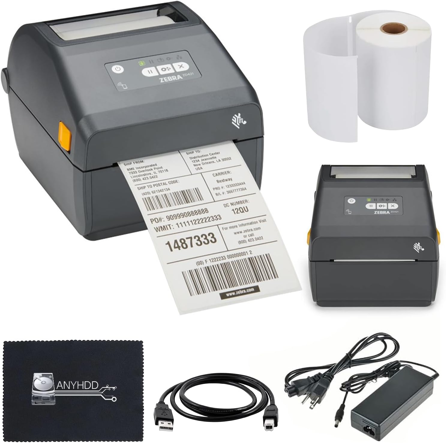 Zebra ZD421 (ZD4A042-D01M00EZ) USB/Bluetooth - Zebra GK420d Replacement, Direct Thermal Label Printer 203