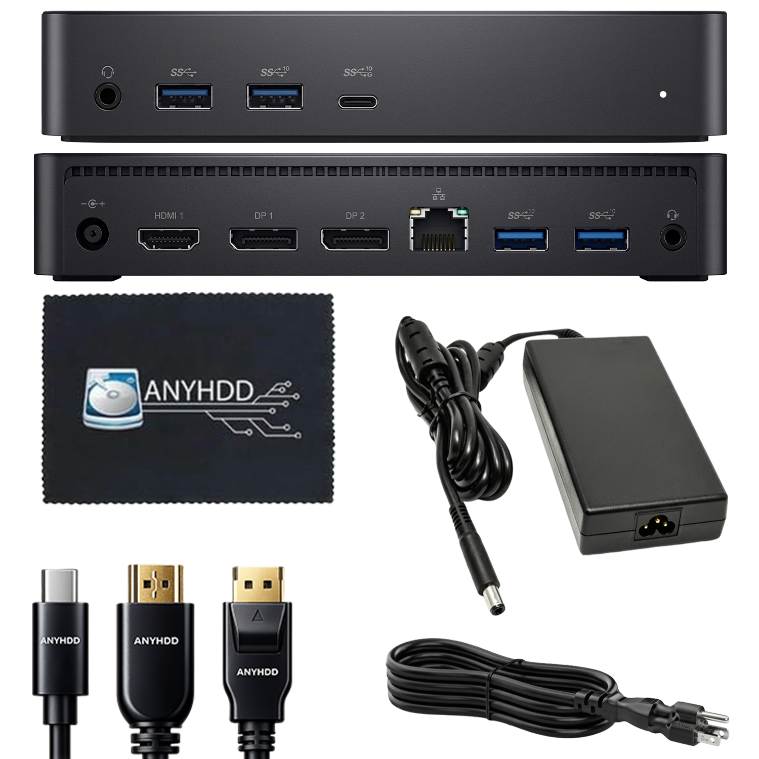 Dell D6000 Universal USB‑C Docking Station (Renewed) with 130W Power Adapter, HDMI, DisplayPort, USB and Ethernet Connectivity