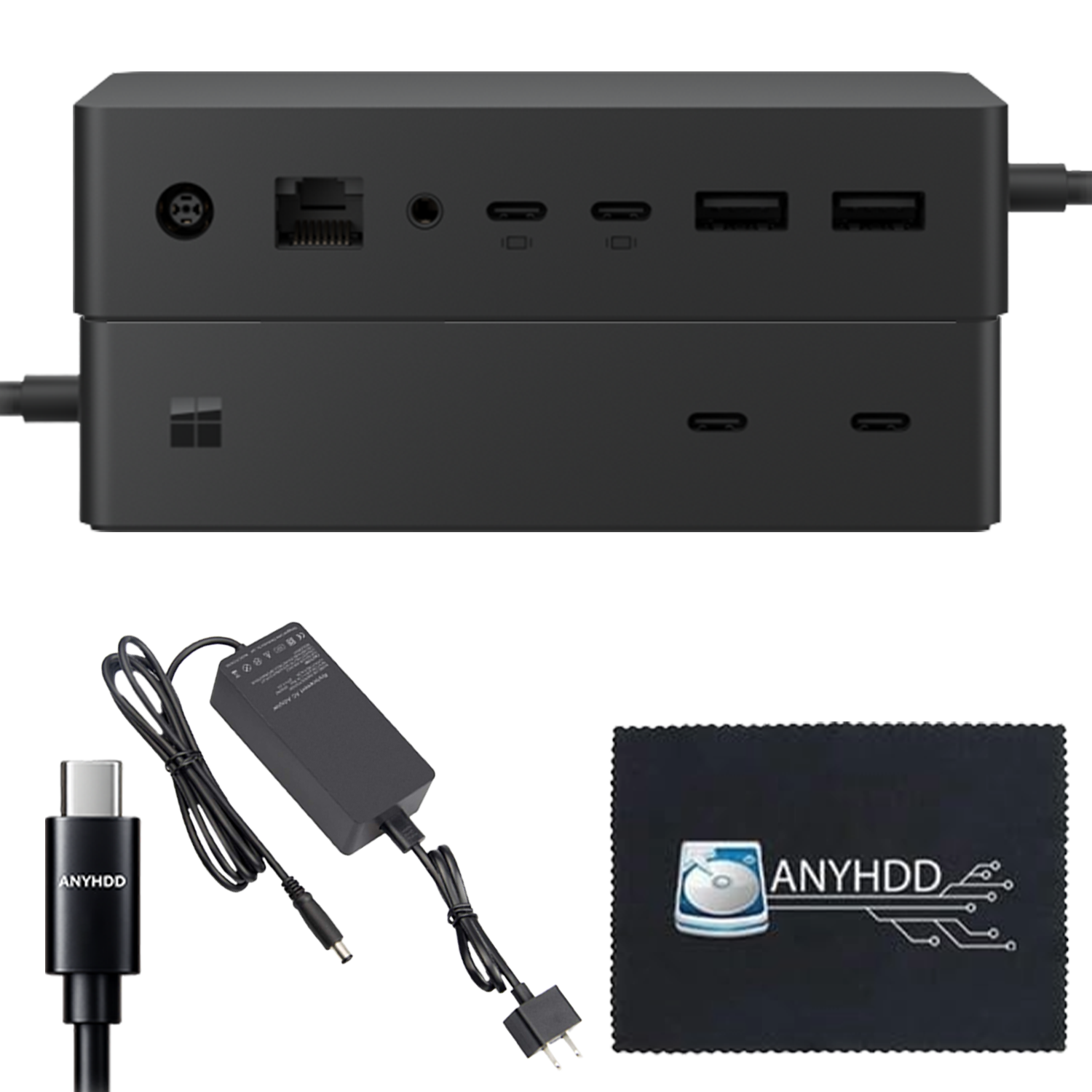 Microsoft Surface Dock 2 Compatible Docking Station 1GK-00001 – 199W Power Supply with USB-C cable + Cloth(Renewed)