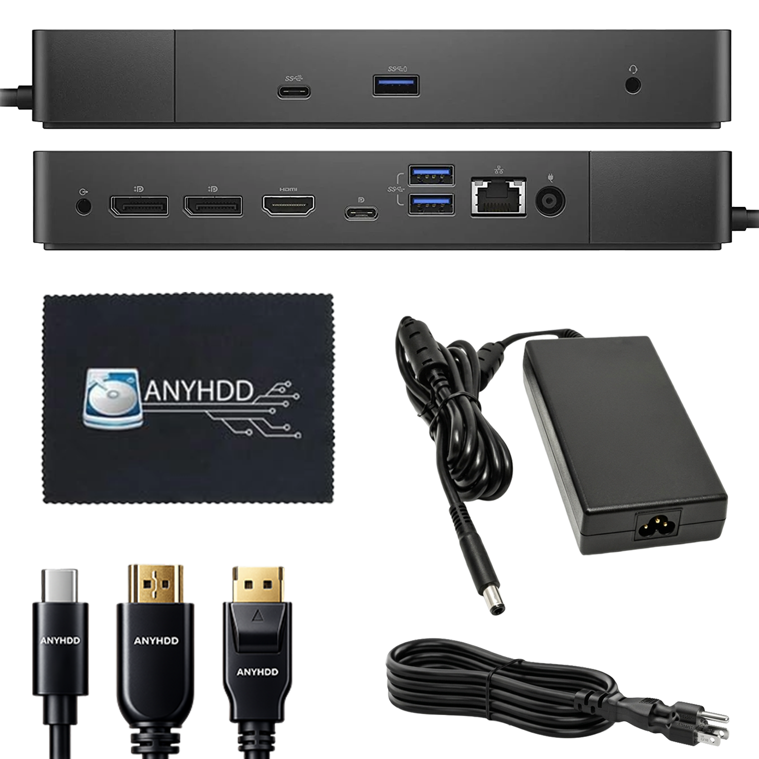 Dell WD19 130W USB-C Docking Station Bundle with Power Adapter, HDMI, DisplayPort, Ethernet & USB Connectivity