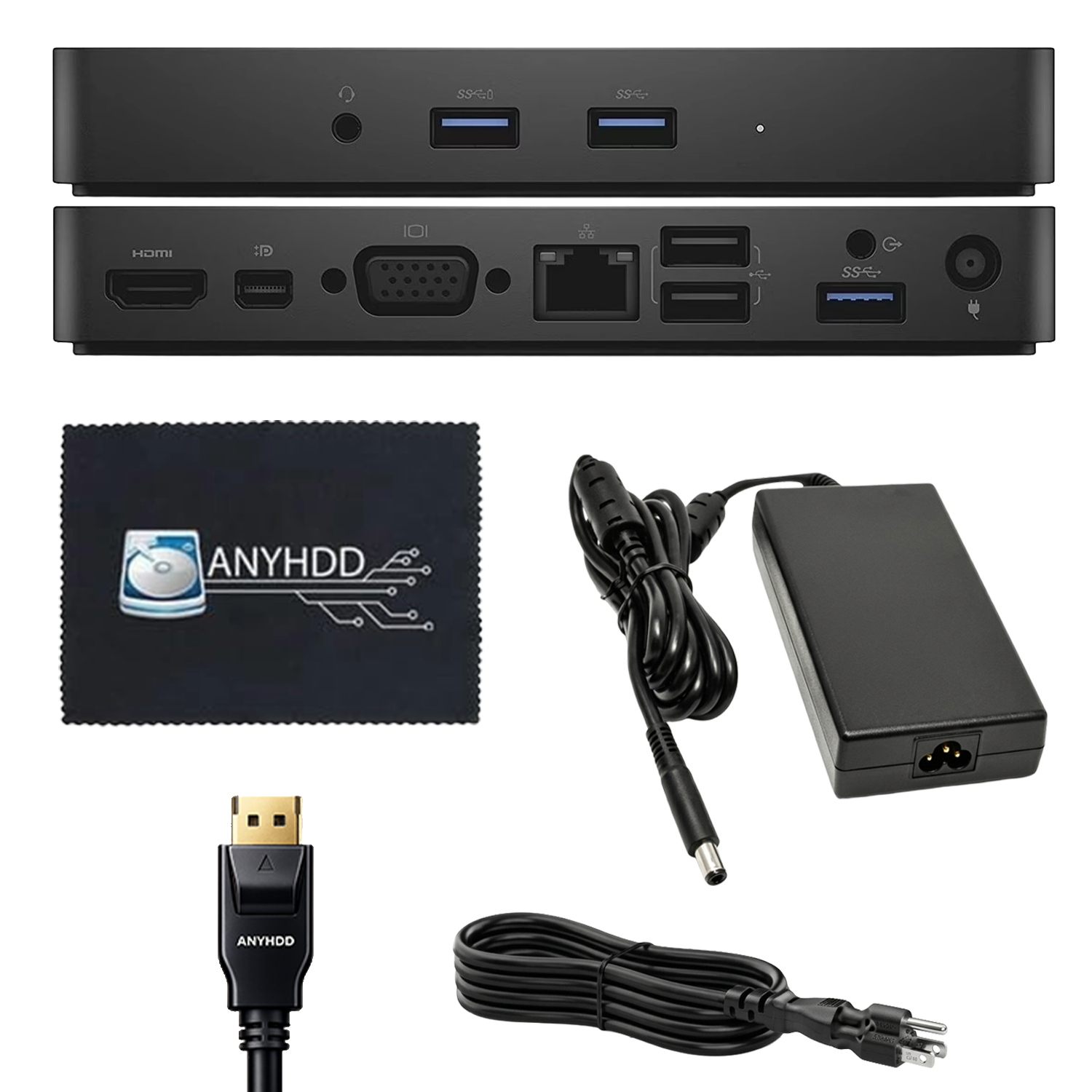 Dell WD15 USB-C Docking Station with HDMI, DisplayPort, Ethernet and USB Ports for Laptops and Multi-Display Setups (refurbished)