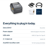 Zebra ZD421 (ZD4A042-D01M00EZ) USB/Bluetooth: In the box