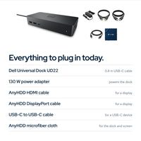 UD22 dell docking station dual monitor bundle usb c usb a universal dell dock fo: In the box