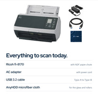 Fi-8170 for Professional High Speed Color Document Scanner with Power Adapter + : In the box