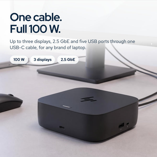 HP USB-C 100W G6 Dock Bundle: On the desk