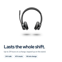Poly Voyager 4320 UC Wireless Headset with Charge Stand, USB‑C Adapter, USB‑C/A : Feature