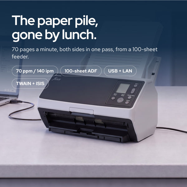 Fi-8170 for Professional High Speed Color Document Scanner with Power Adapter + : On the desk