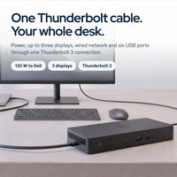 Dell WD19TB Thunderbolt Docking Station with 180W Adapter, HDMI, DP, Thunderbolt: On the desk