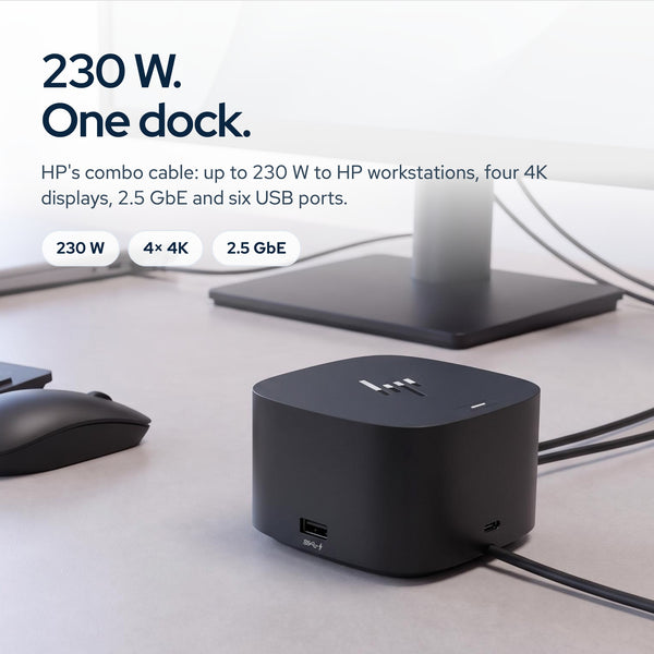 HP Thunderbolt Dock G4 280W Docking Station (4J0G4AA#ABA) – Includes HDMI, Displ: On the desk