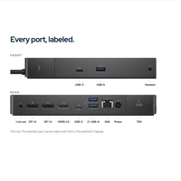 Dell WD19TB Thunderbolt Docking Station with 180W Adapter, HDMI, DP, Thunderbolt: Ports