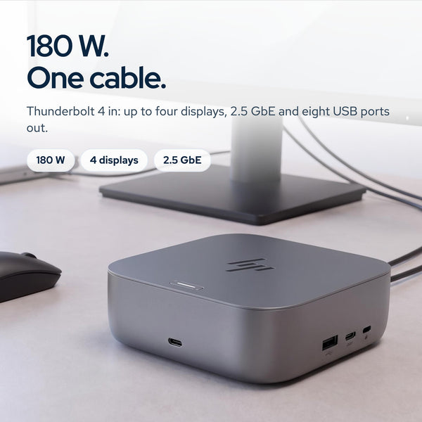 HP Thunderbolt 4 Ultra 180W G6 Dock Bundle: On the desk