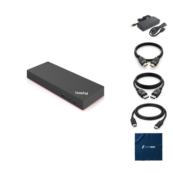 Lenovo Universal Thunderbolt Dock 40AN0135US 135W Power Delivery with Dual UHD 4: What's in the box
