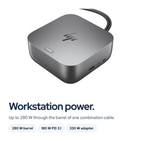 HP Thunderbolt 4 Ultra 280W G6 Docking Station, 330W, Quad Display Support, Incl: Feature