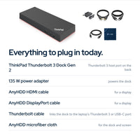 Lenovo Universal Thunderbolt Dock 40AN0135US 135W Power Delivery with Dual UHD 4: In the box