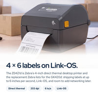 Zebra ZD421 (ZD4A042-D01M00EZ) USB/Bluetooth: On the desk