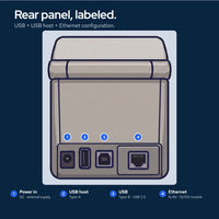 Zebra ZD410 Direct Thermal Desktop Label Barcode Printer USB+Ethernet Wired Ship: Ports