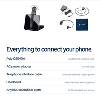 Poly CS540A DECT headset Bundle: In the box