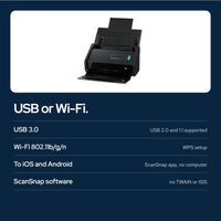 IX500 Scansnap Receipt Scanner: Ports