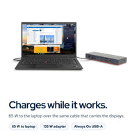 Lenovo Universal Thunderbolt Dock 40AN0135US 135W Power Delivery with Dual UHD 4: Feature